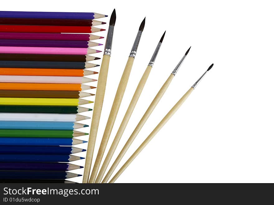 Writing materials: coloured pencils background. Writing materials: coloured pencils background.