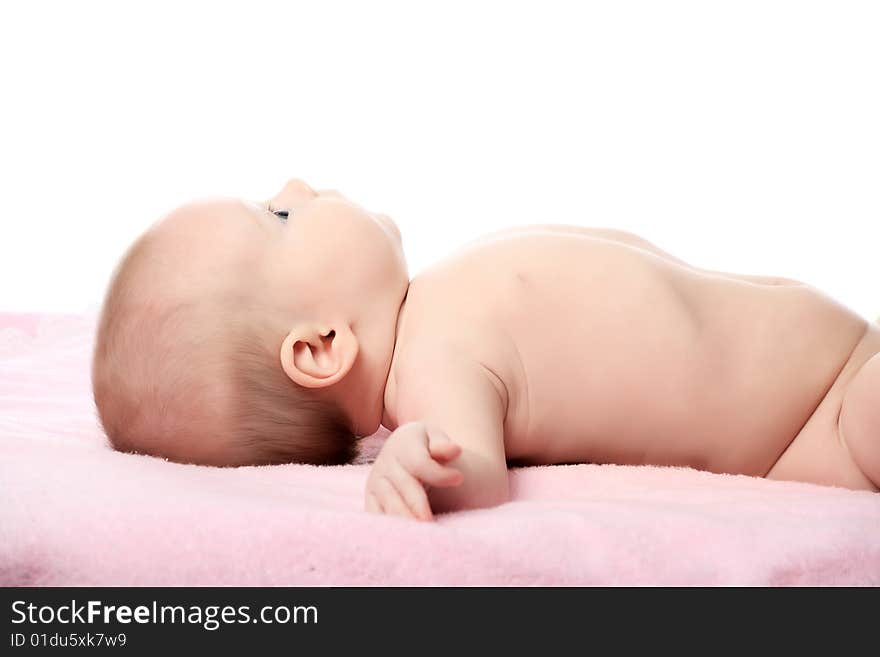 Beautiful baby. Shot in studio. Isolated on white. Beautiful baby. Shot in studio. Isolated on white.