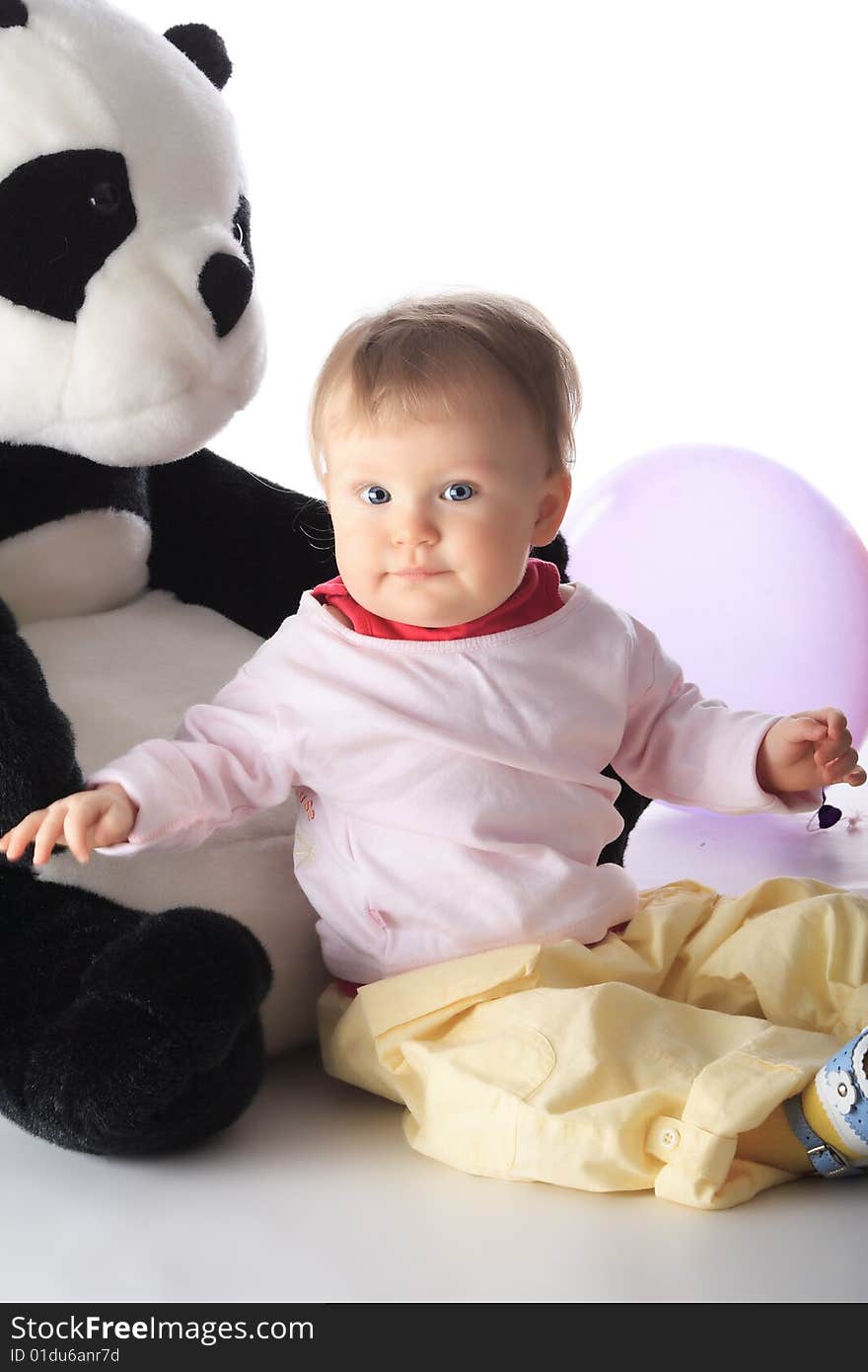 Beautiful baby. Shot in studio. Isolated on white. Beautiful baby. Shot in studio. Isolated on white.