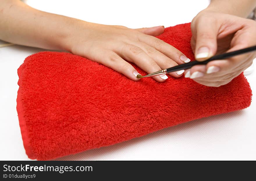 Nail care on a white background