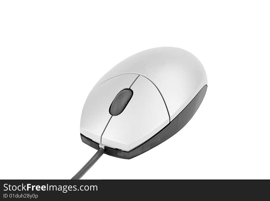 GRAY COMPUTER MOUSE ON WHITE