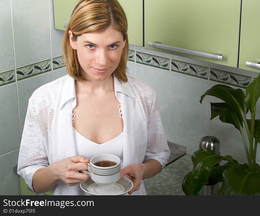 Girl drinking coffee