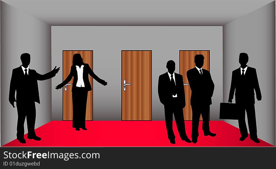 Business conversations , vector work,  black silhouette