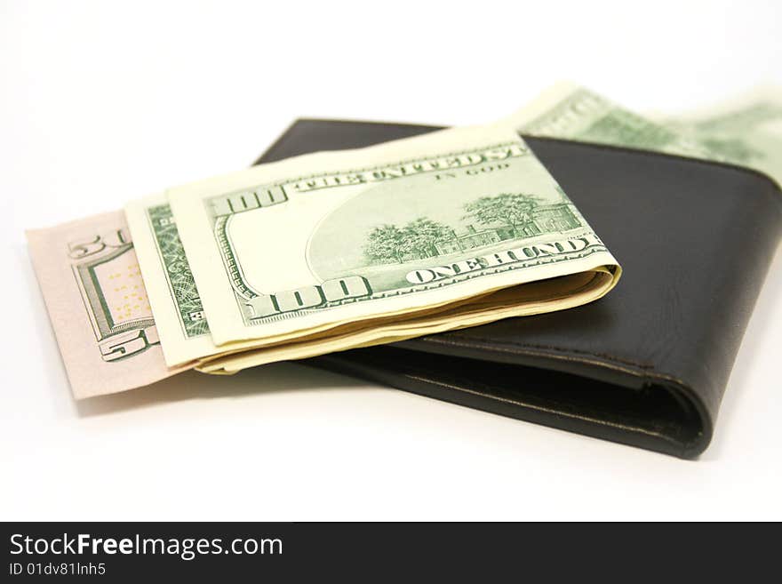 Wallet with dollars