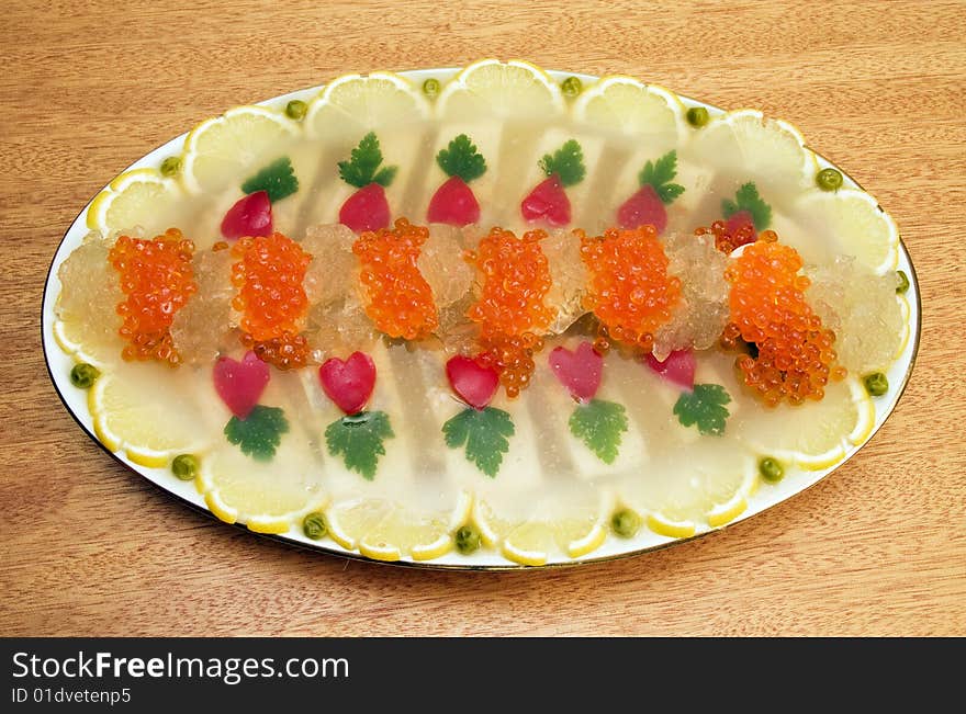 Jellied Fish With Caviar.