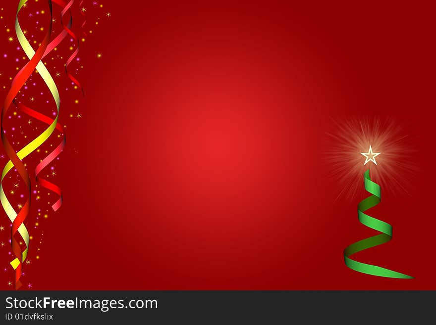 background to New year or christmas, christmas tree on red background. background to New year or christmas, christmas tree on red background