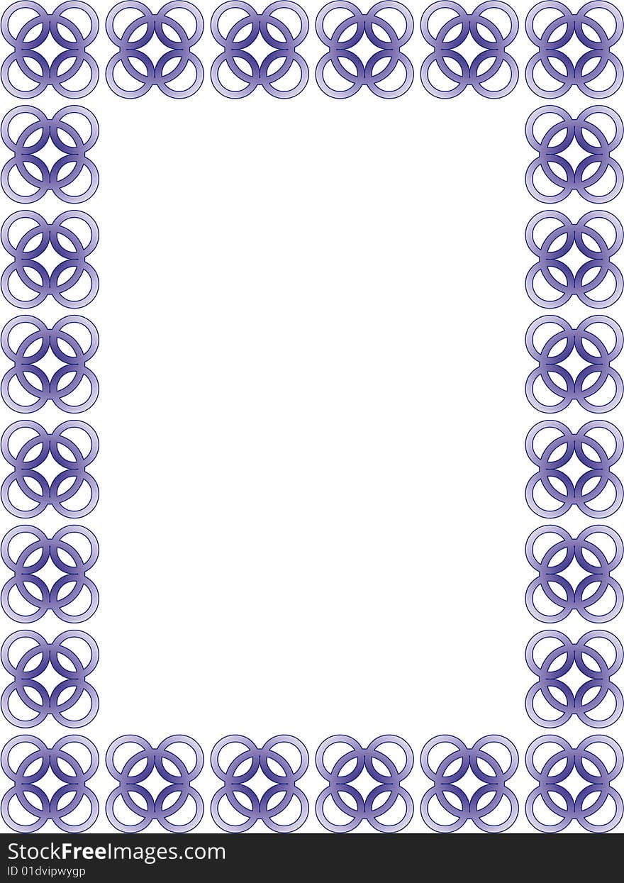 Delicate blue border - vector