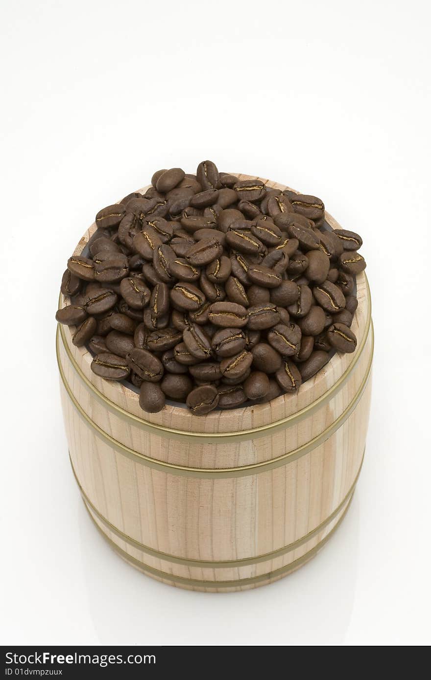 Coffee bean on oak drum