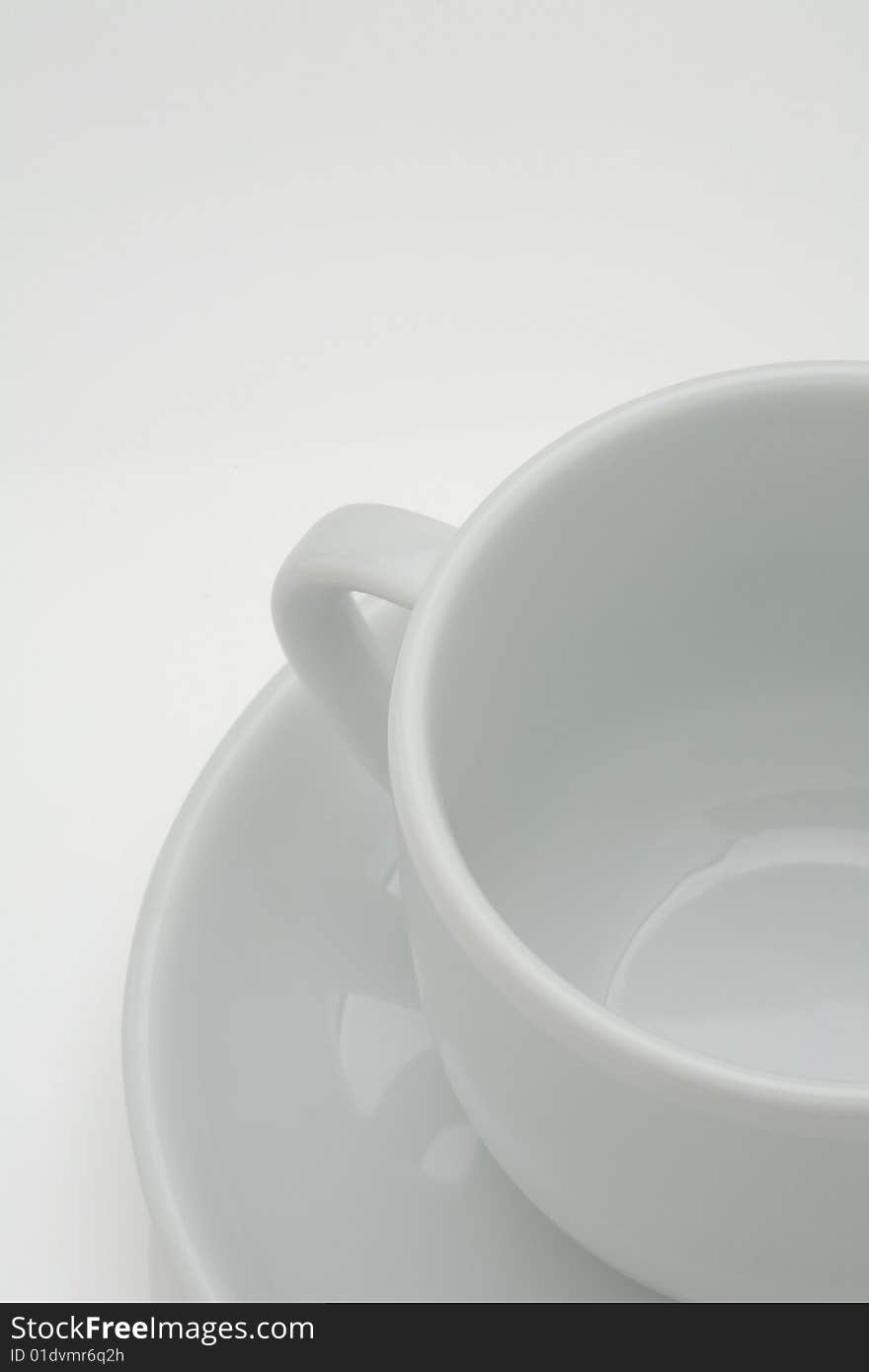 Crop image of empty ceramic coffee cup