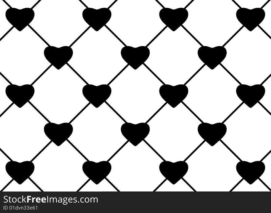 Grating heart background. 3d render.