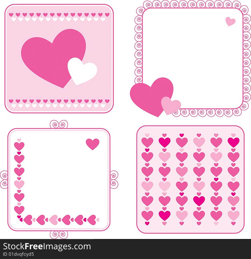 Set of illustrations of st. valentine's day greeting cards. Set of illustrations of st. valentine's day greeting cards