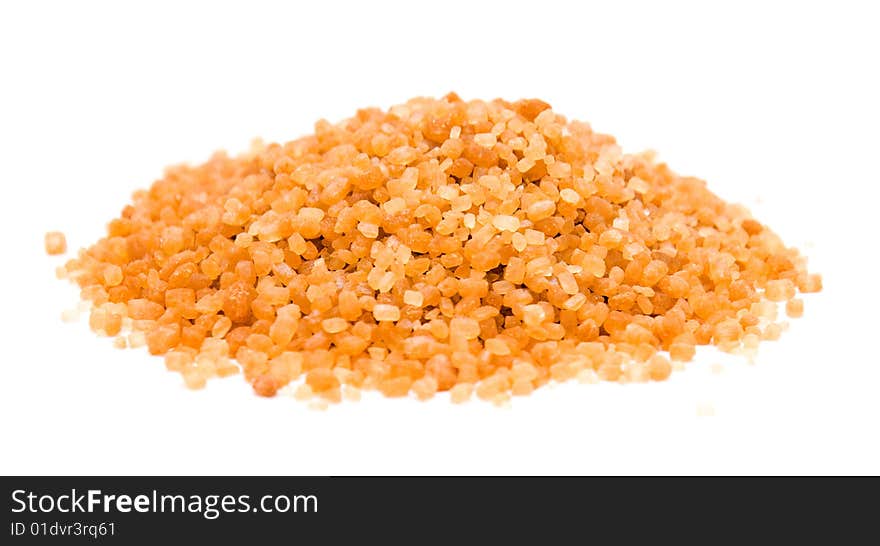 Tower of candy cane brown sugar isolated on white background