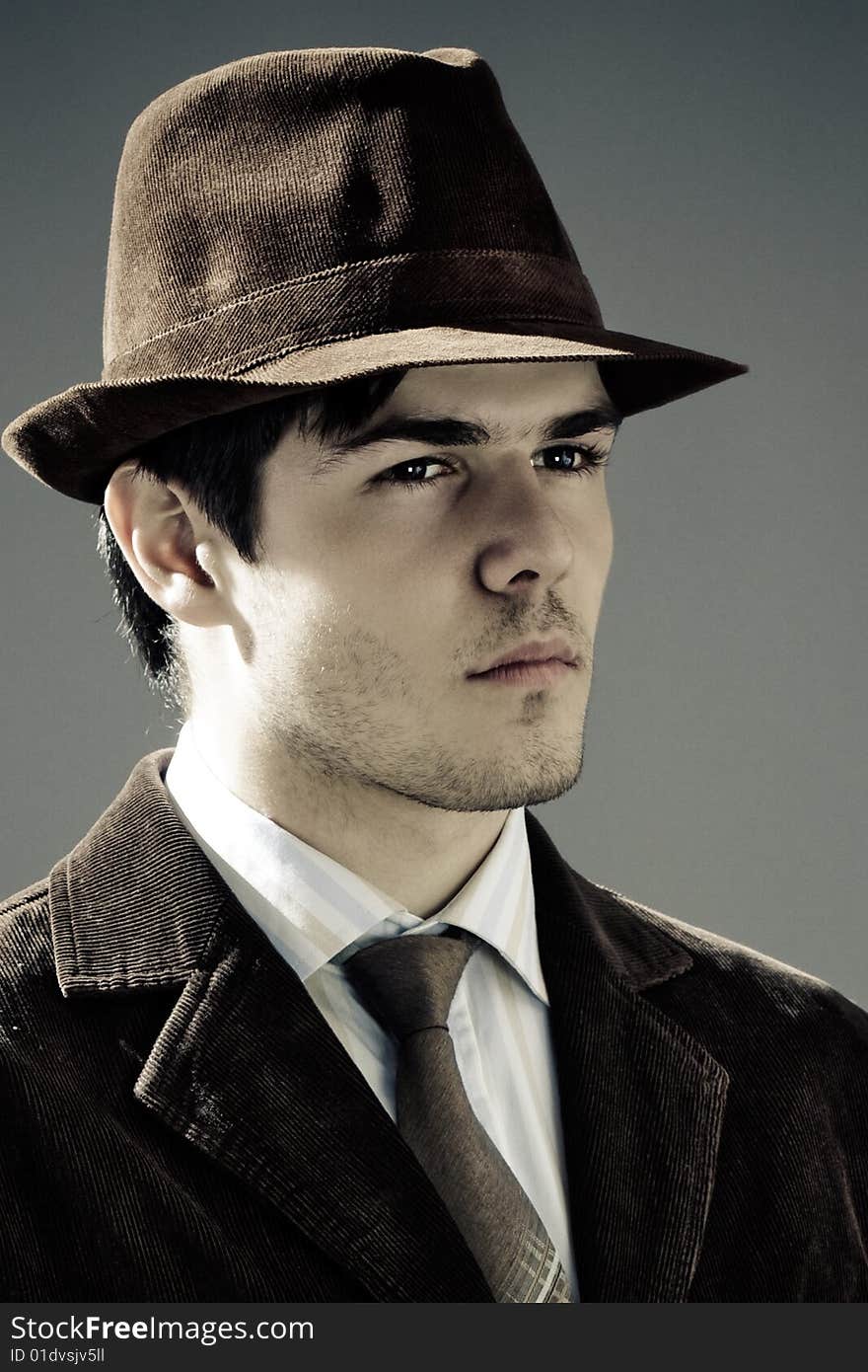 Portrait of a young man, studio shot