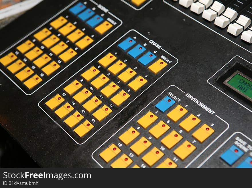 Detail of control board panel. Detail of control board panel