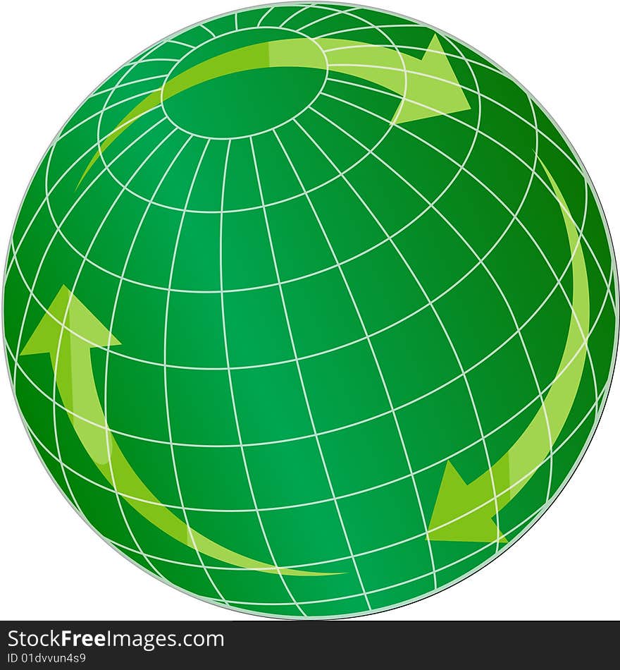 Green globe in white background