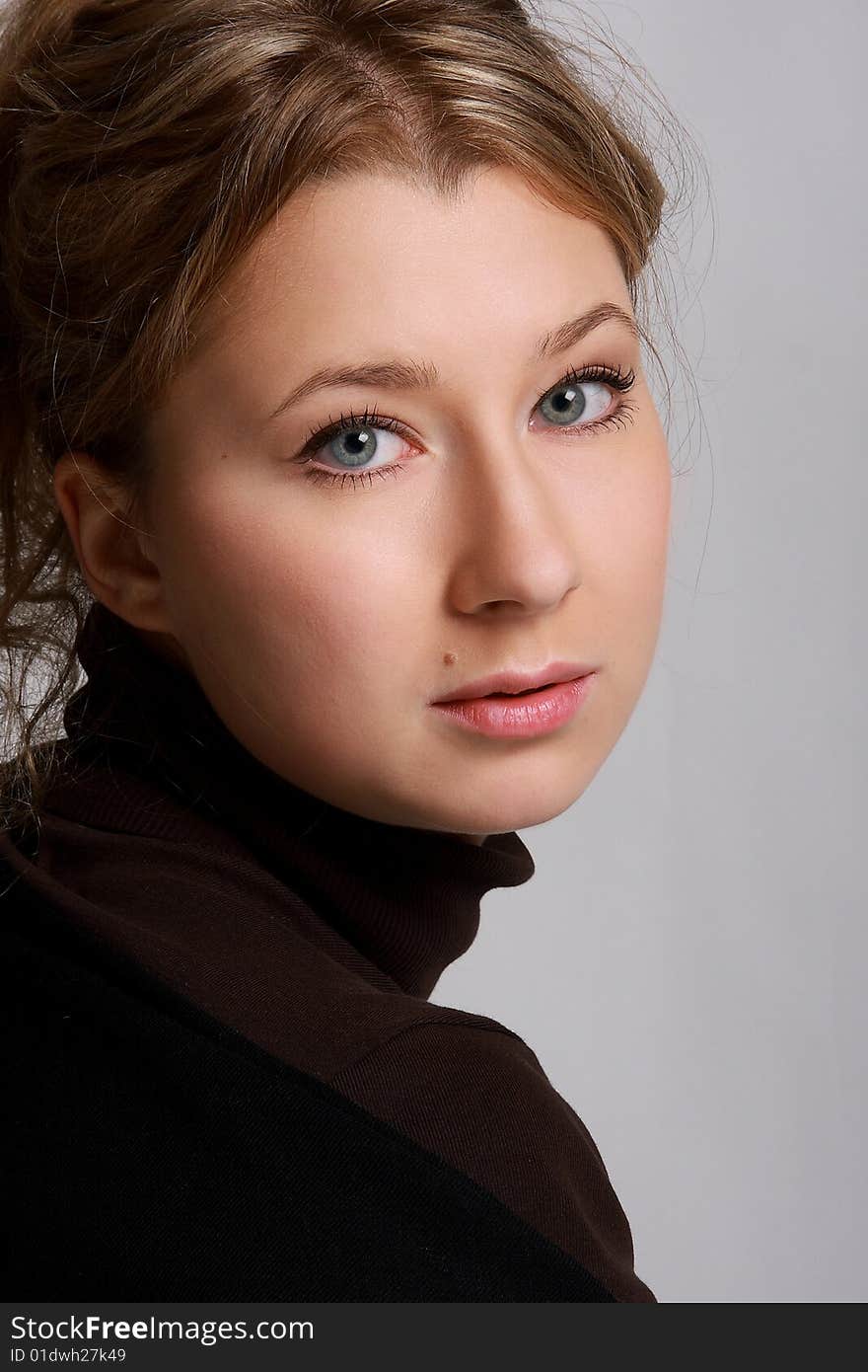 Portrait of a young woman with beautiful eyes