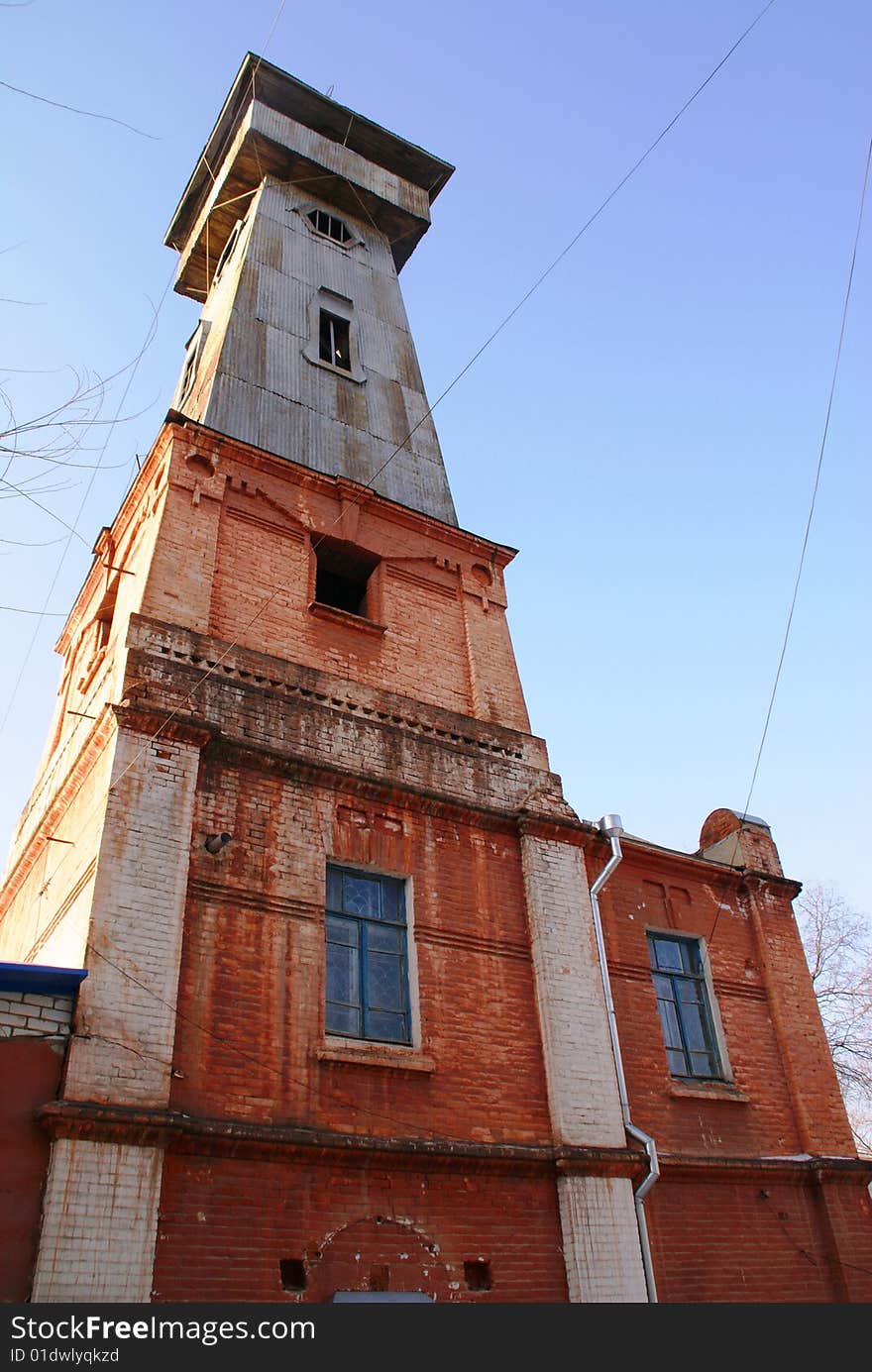 Old fire tower and Russia