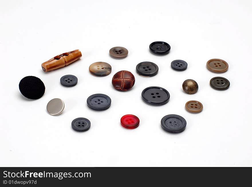 Several buttons isolated at white