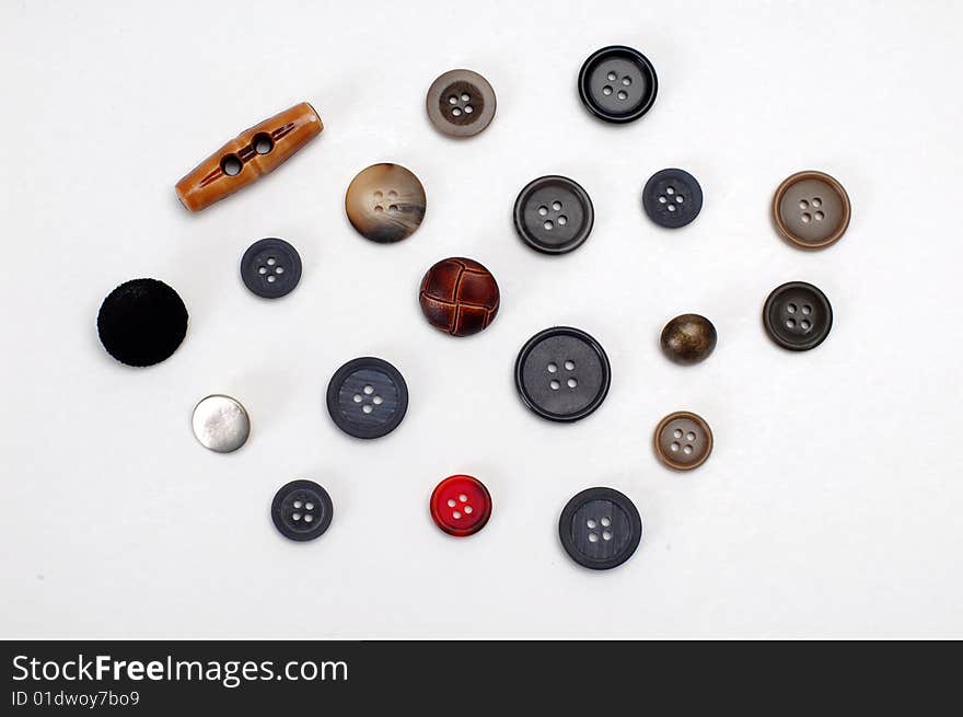 Several buttons isolated at white