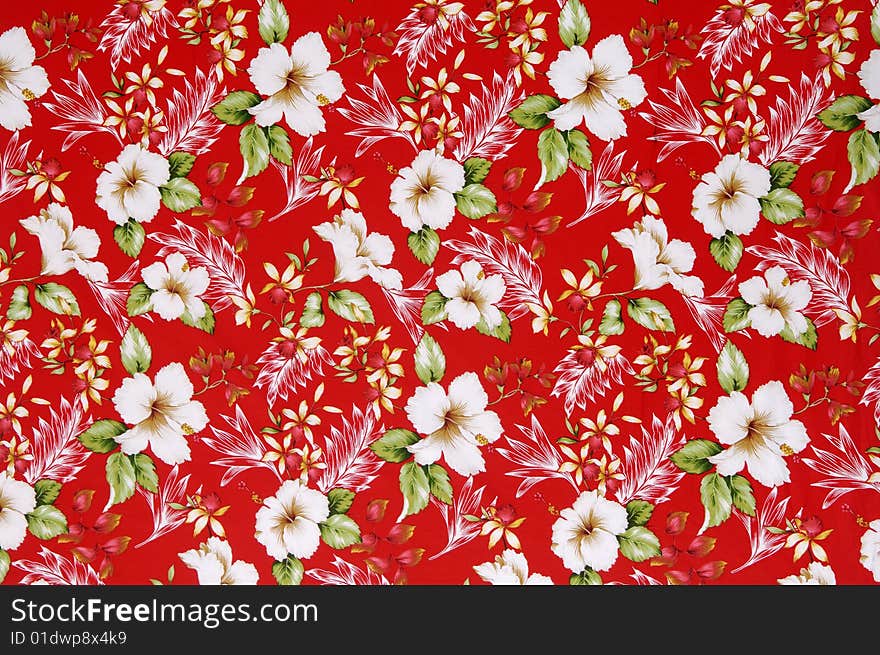 Red Floral vintage Chinese silk. Red Floral vintage Chinese silk