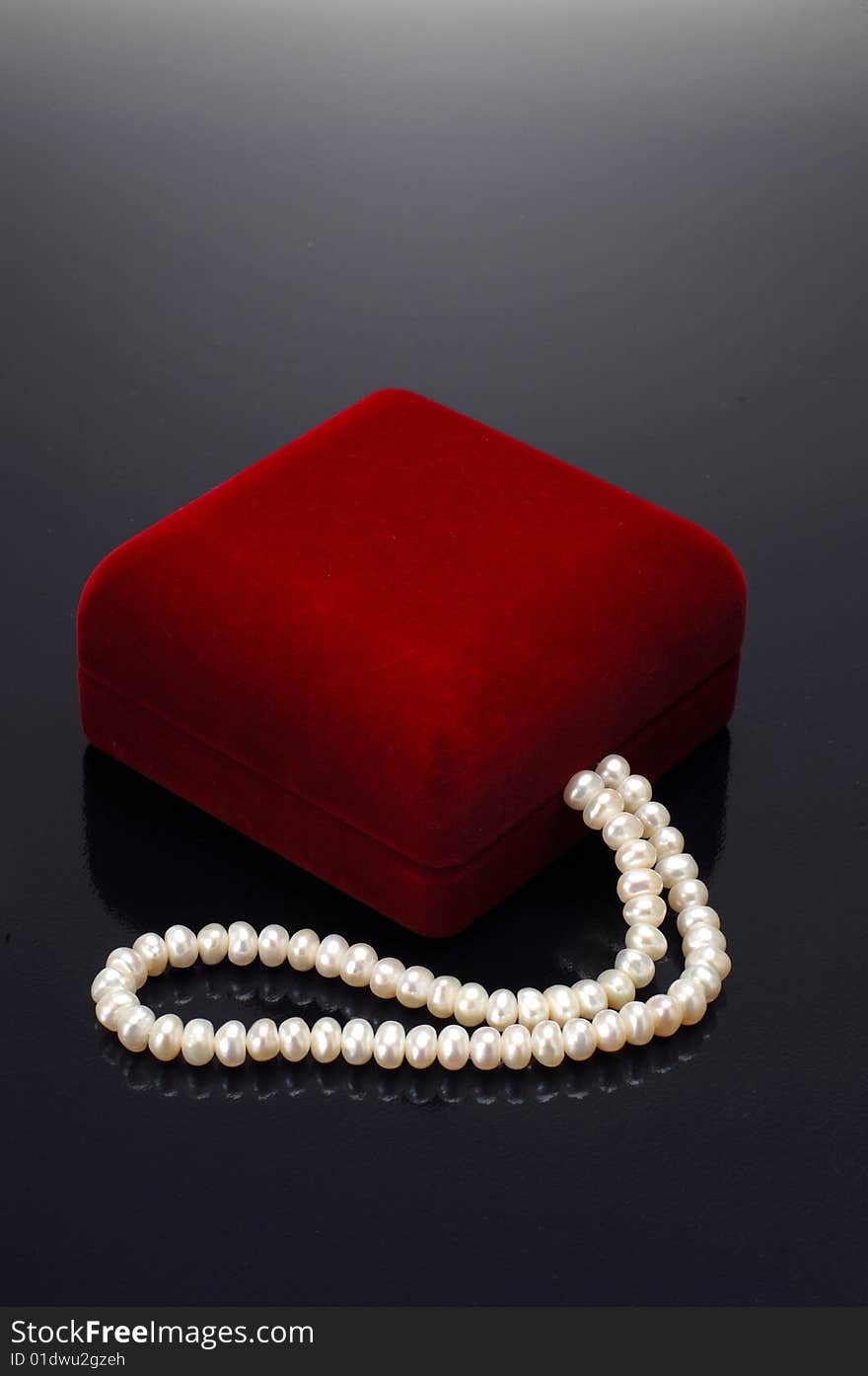 Jewellery box with pearl at black. Jewellery box with pearl at black