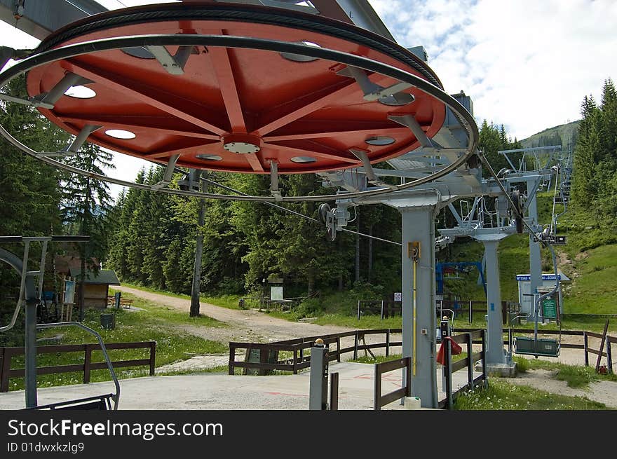 Part of cable-railway in karkonose mountains