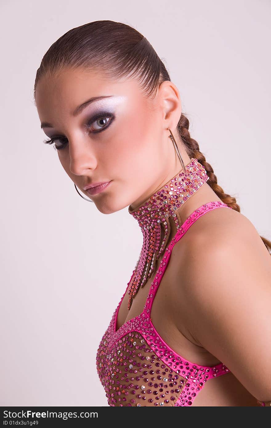 Portrait of dancer girl, studio shot