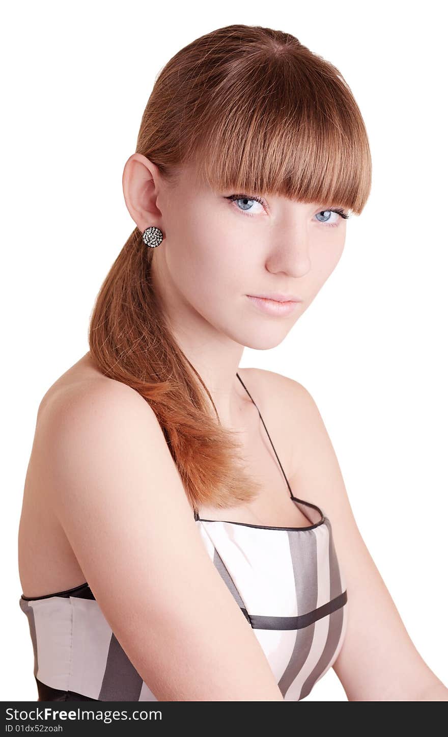 Young Girl On White Background