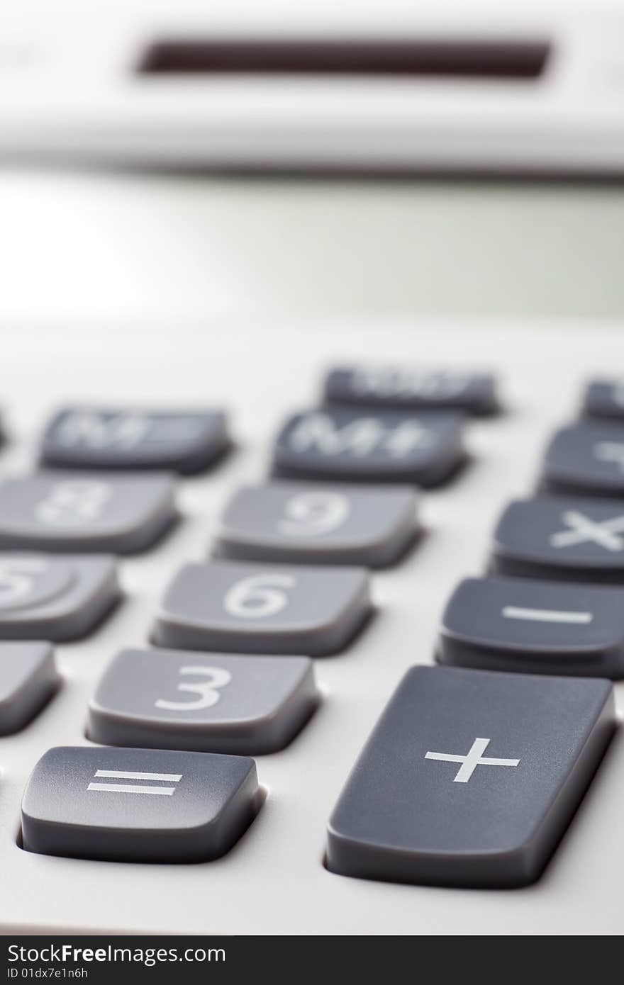 Close up of calculator buttons