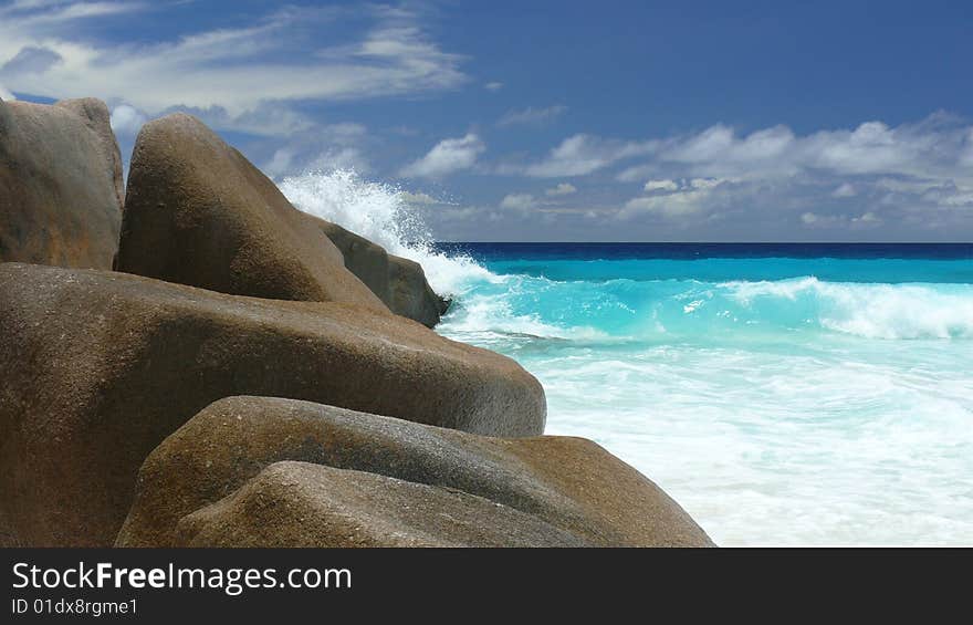 The picture was shot at the beach Anse Georgettes, Praslin, Seychelles, 2008. The picture was shot at the beach Anse Georgettes, Praslin, Seychelles, 2008.