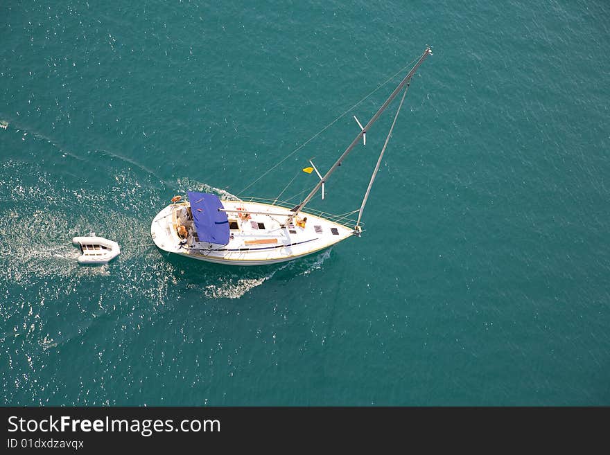 Yachting in Croatia - fragment of Dubrovnik waters. Yachting in Croatia - fragment of Dubrovnik waters