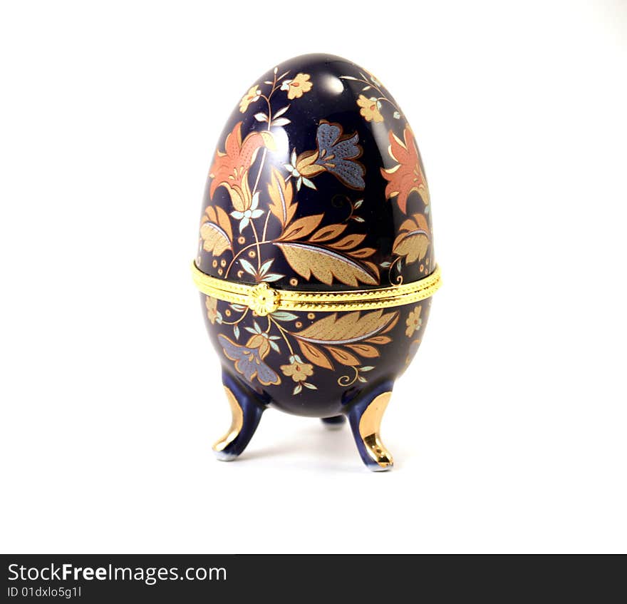 Floral painted decorative porcelain egg. Floral painted decorative porcelain egg