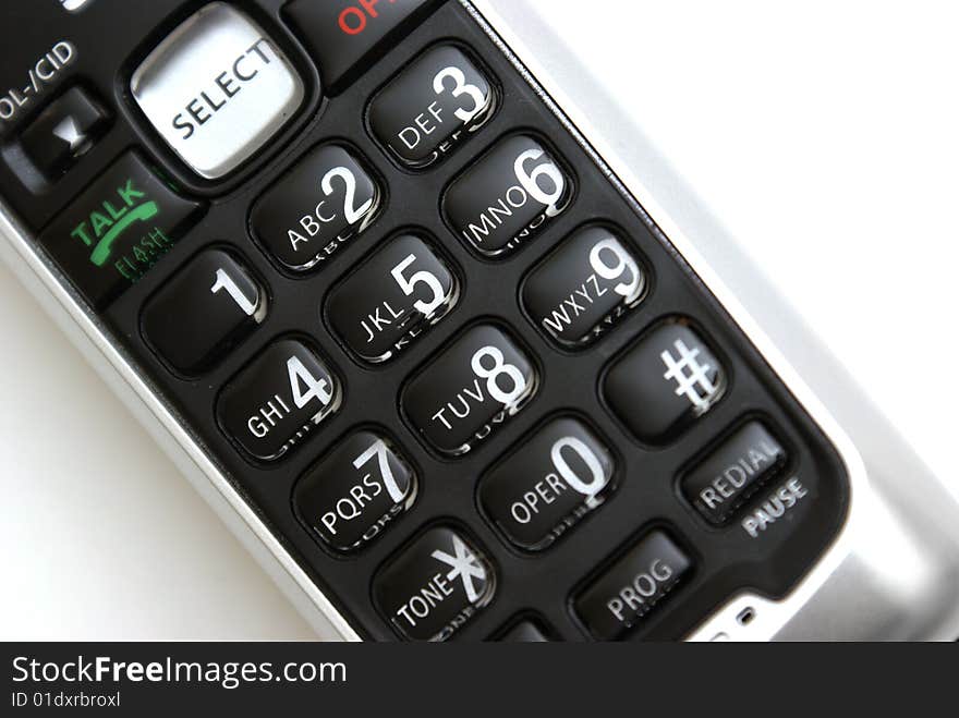 A macro shot of a telephone keypad.