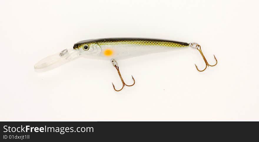 Isolated image of a deep diving jerkbait lure