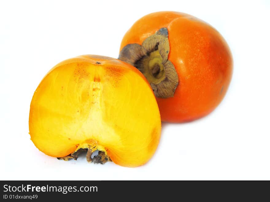 Sweet  Persimmon On A White Background