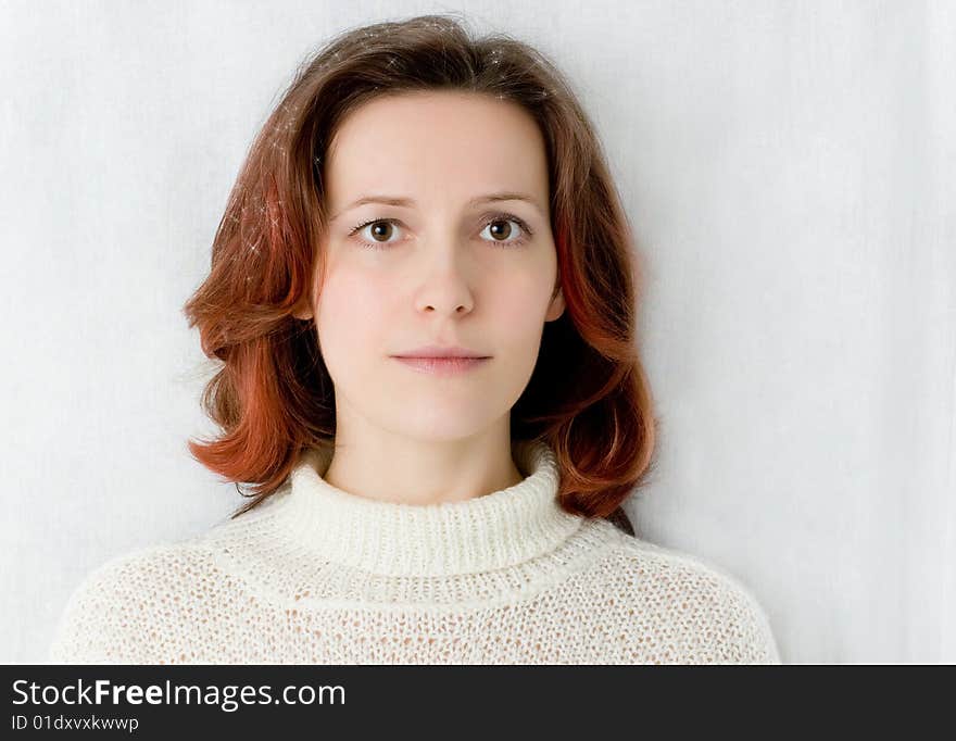 Portrait of brunette woman with spangles. Portrait of brunette woman with spangles