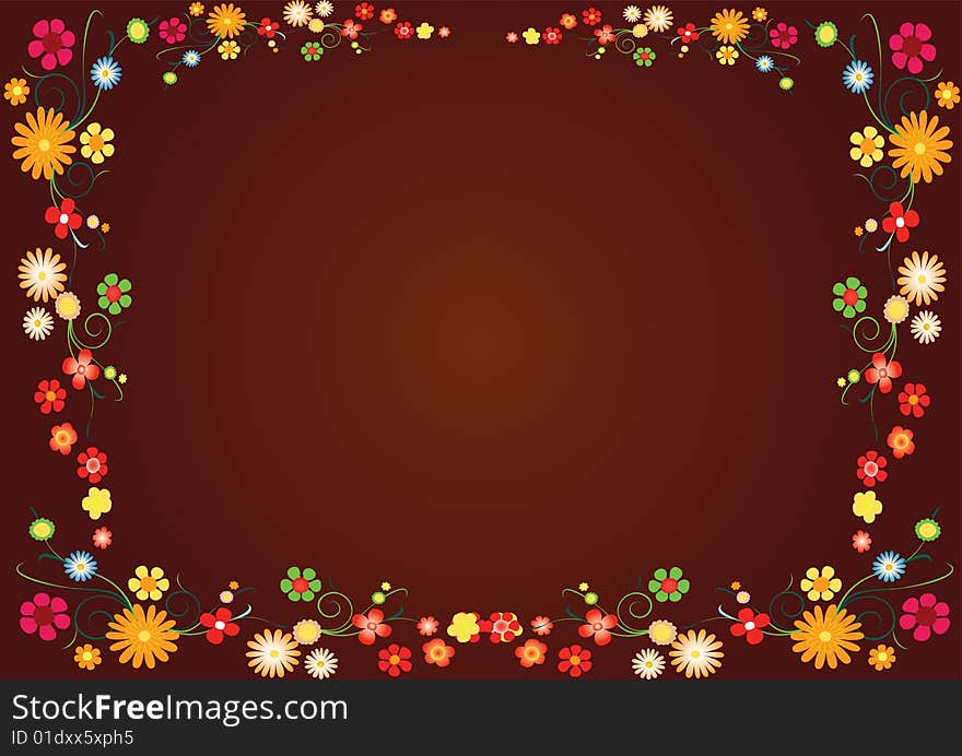 Abstract brown  floral background