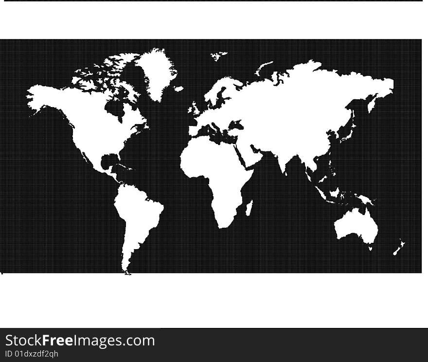 A colorful map of the world on isolated background. A colorful map of the world on isolated background