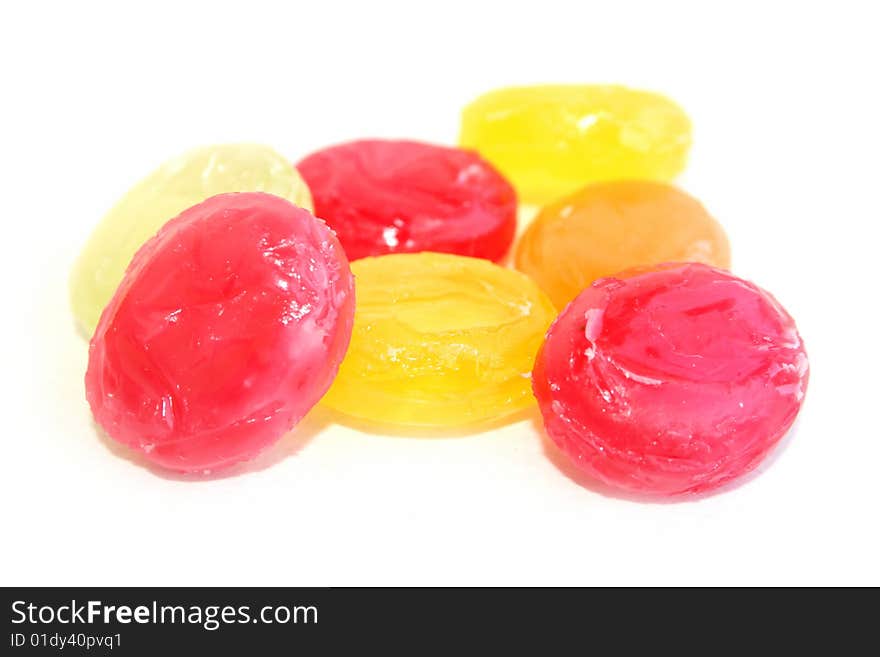 Colorful candy on white background