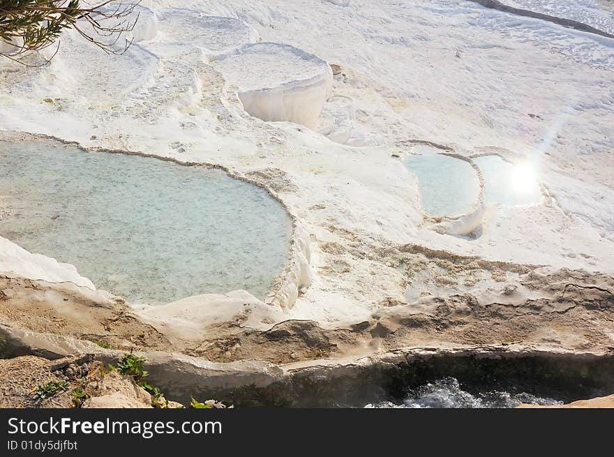 Calcium rocks in turkey, city Pamukkale