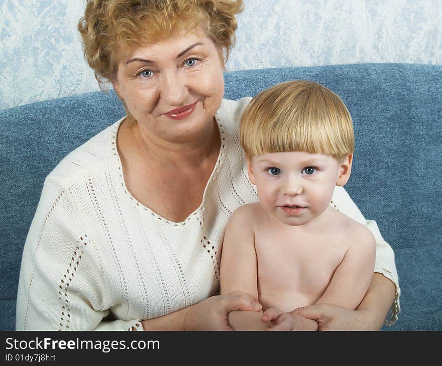 Portrait of the grandmother with the grandson