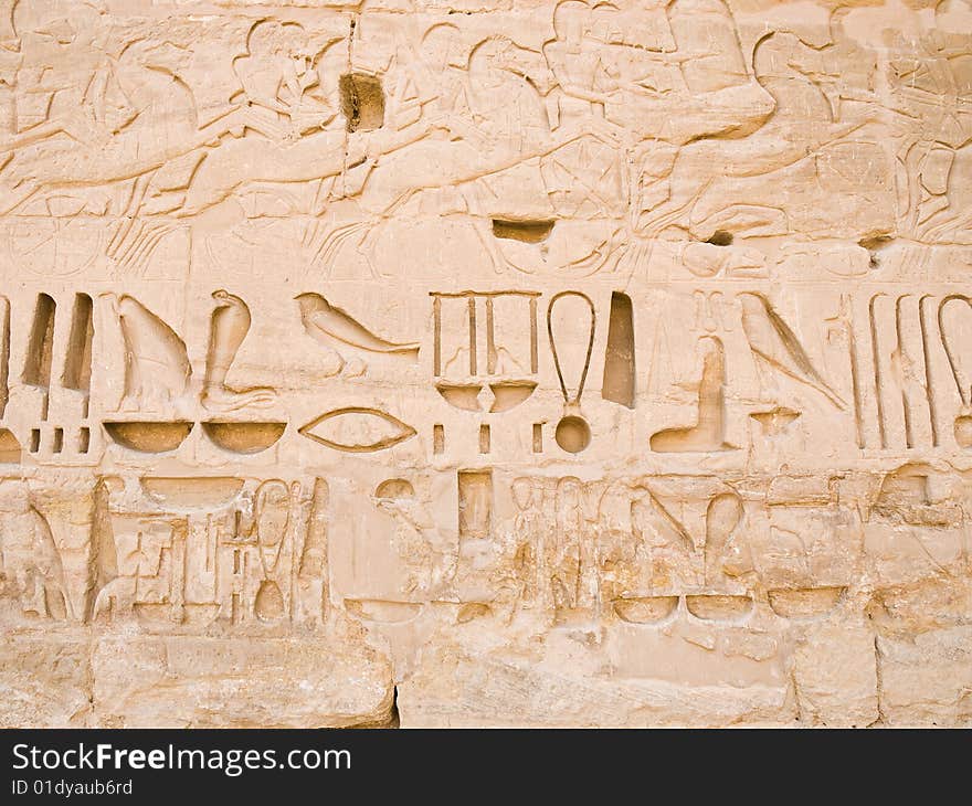 Egyptian symbols and hieroglyphics