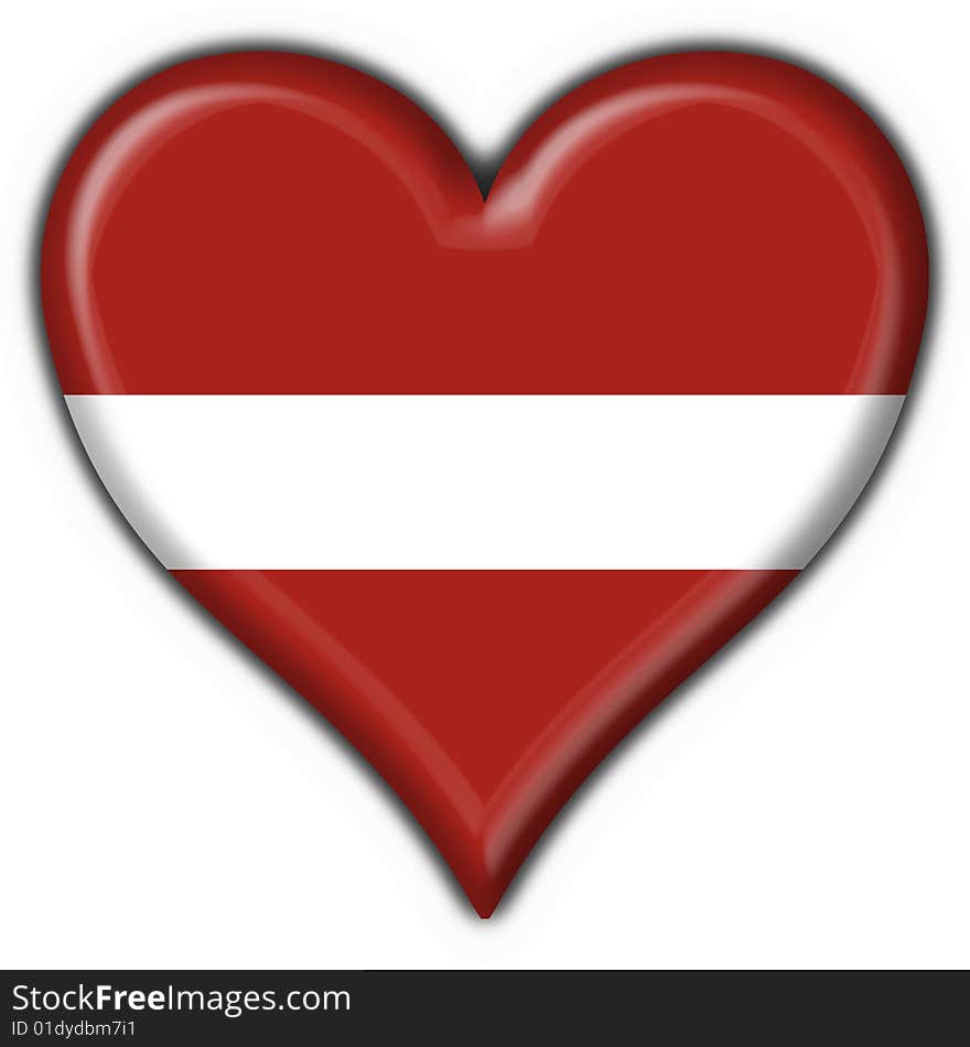 Latvia button flag heart shape