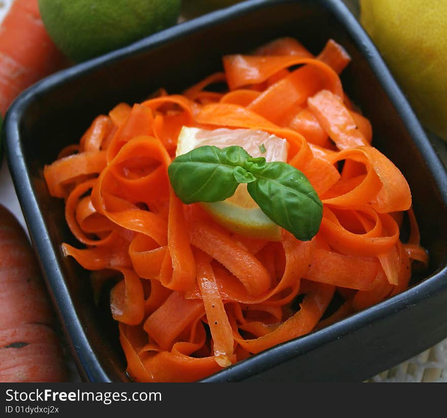 A fresh salad, of carrots with spices