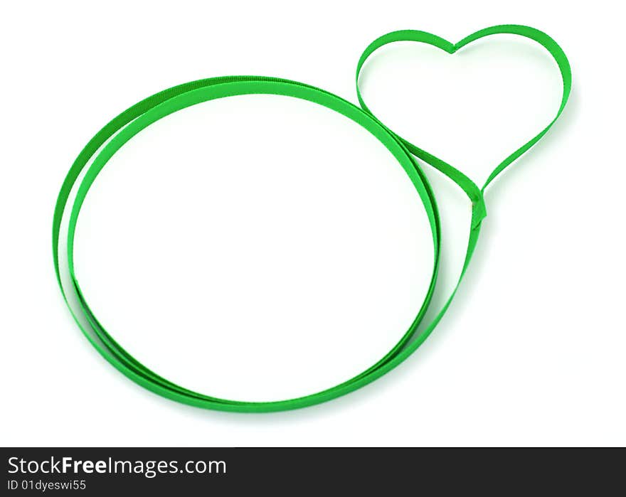 Green tape heart on white