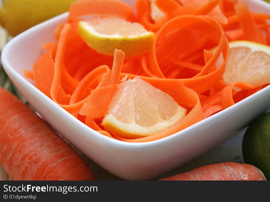 A fresh salad, of carrots with spices