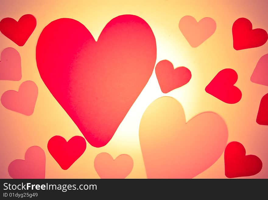 Romantic hearts background