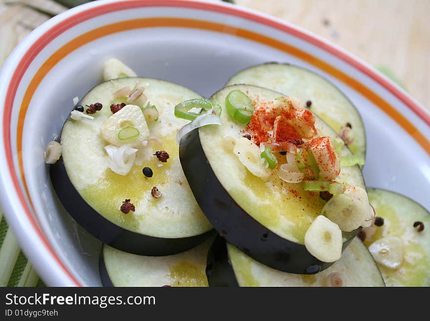 Fresh aubergines