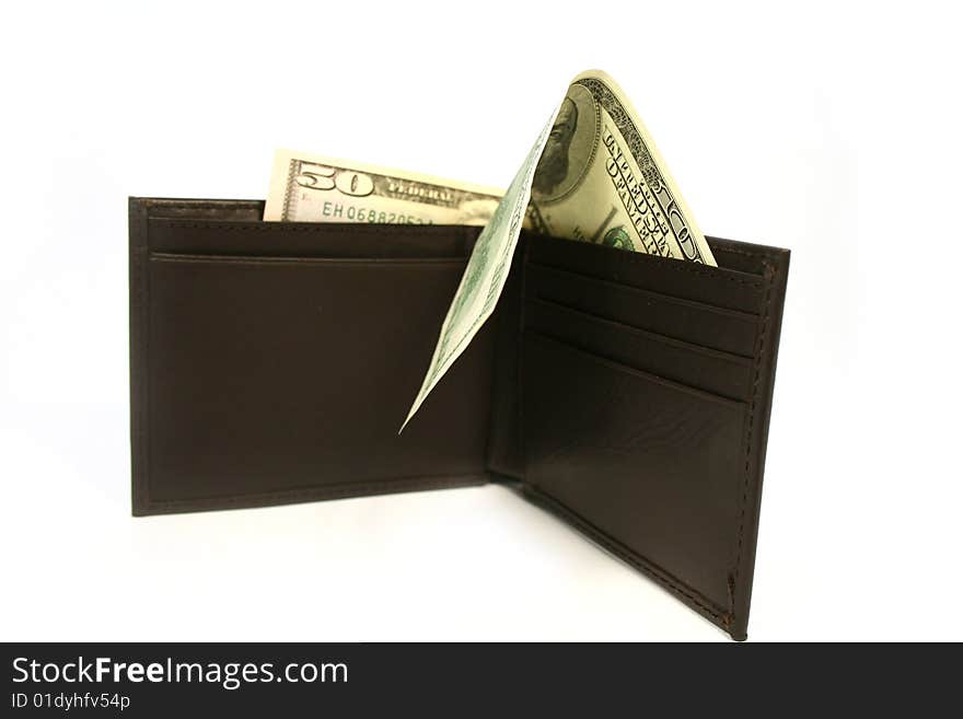 Wallet with dollars