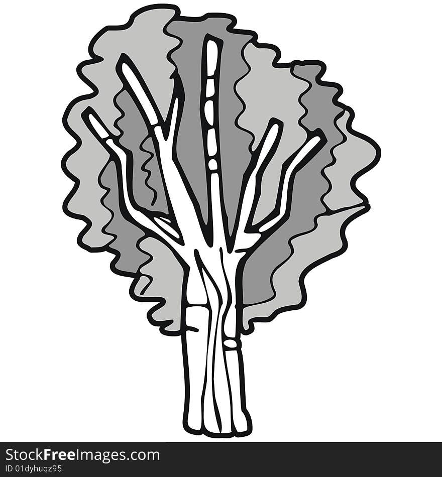 Vector illustration of a cartoony tree